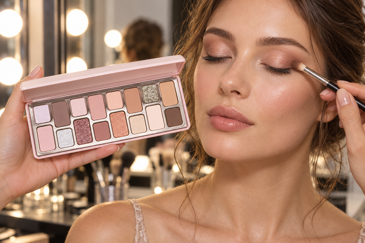 šø Eyeshadow Palette | 16-Color Powder | Makeup Lover Gift | Rose Gold Shimmer