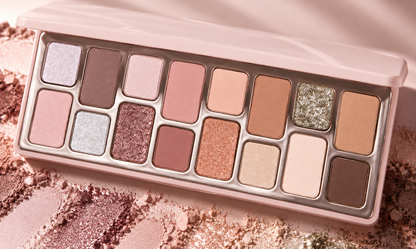 🌸 Eyeshadow Palette | 16-Color Powder | Makeup Lover Gift | Rose Gold Shimmer