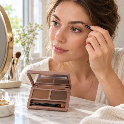 🤎 Eyebrow Powder | Dual-Shade Compact | Everyday Beauty Gift | Naturally Defined Brows