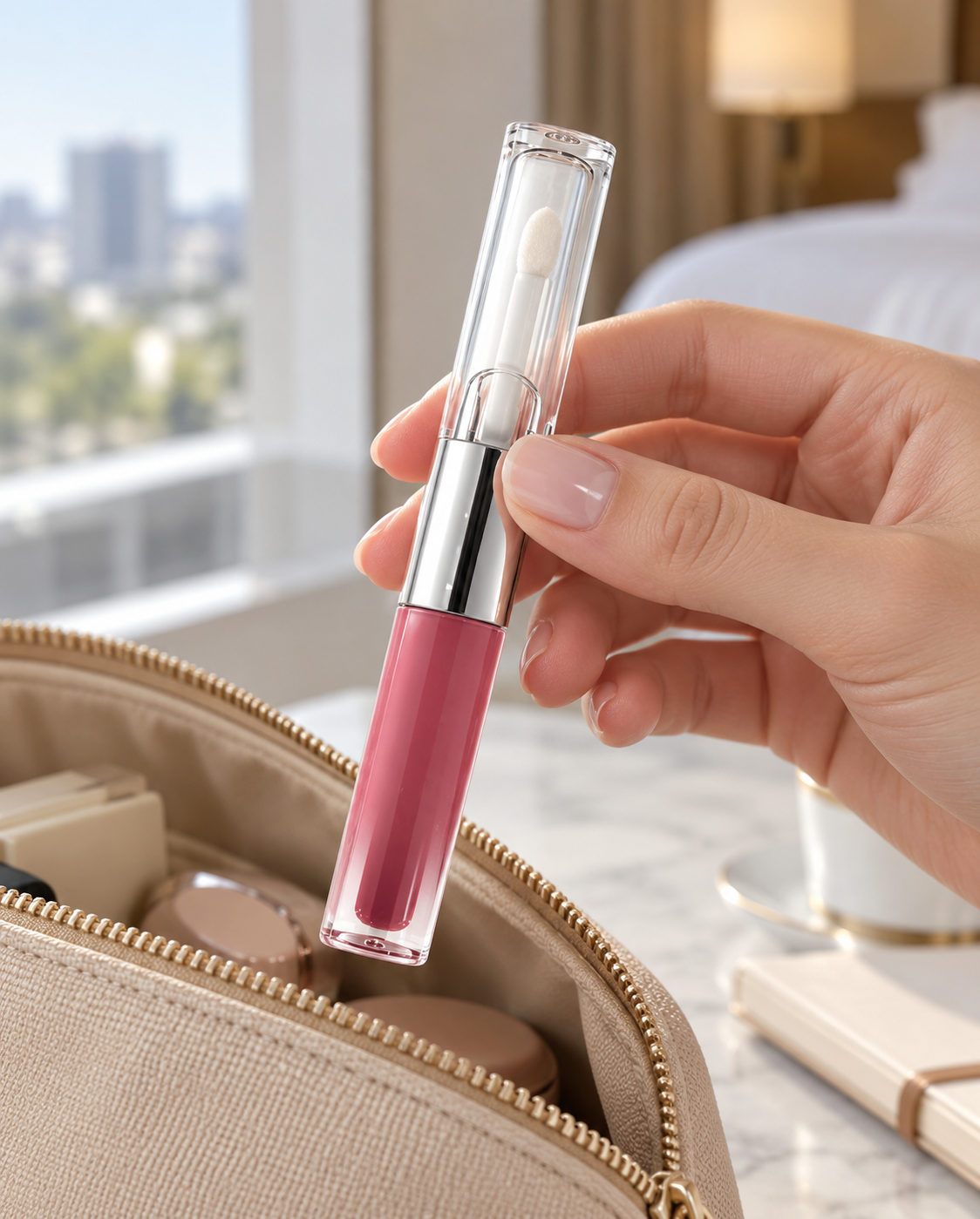 💗 Lip Makeup | Dual-Ended Liquid Color | Date Night Gift | Rosy Elegance