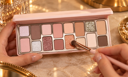 🌸 Eyeshadow Palette | 16-Color Powder | Makeup Lover Gift | Rose Gold Shimmer