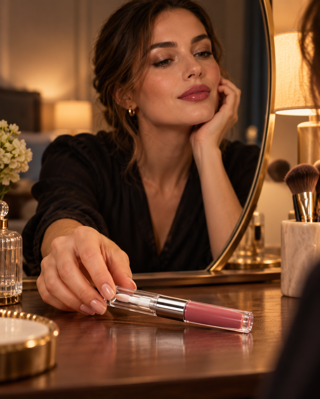 💗 Lip Makeup | Dual-Ended Liquid Color | Date Night Gift | Rosy Elegance