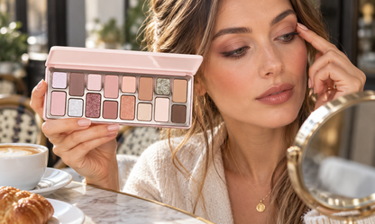 🌸 Eyeshadow Palette | 16-Color Powder | Makeup Lover Gift | Rose Gold Shimmer