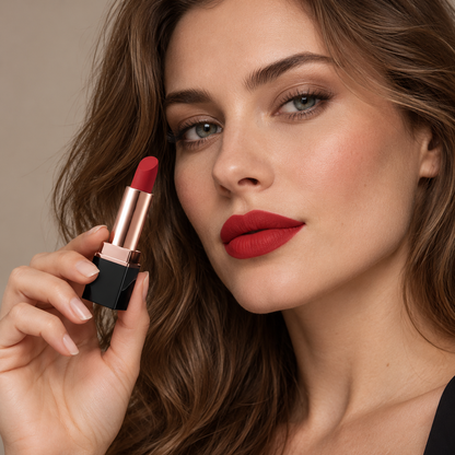 💋 Matte Lipstick | Waterproof Wear | Evening Gift | Ruby Red
