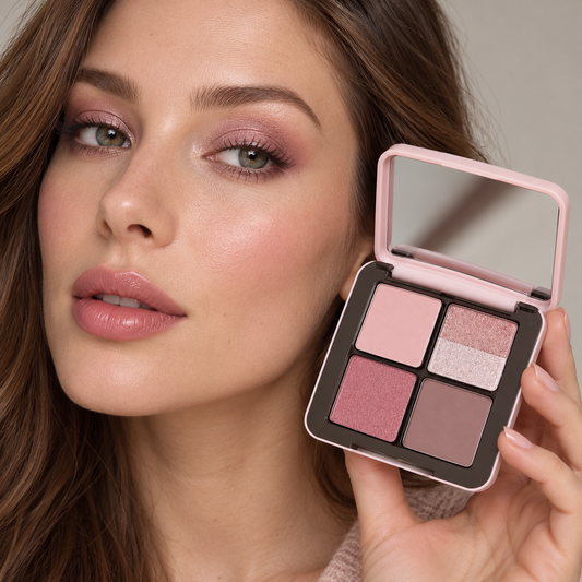 🎀 Eyeshadow Palette | Soft Powder | Everyday Makeup Gift | Dreamy Rose Shimmer